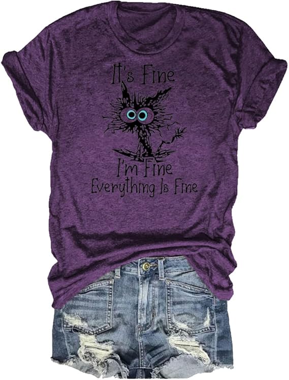 funny cat shirt for women-Purple