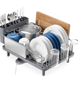 Dish Rack with Utensil Holder Stainless Steel