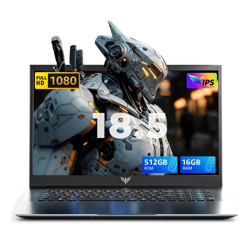 18.5"Laptop Computer with Windows 11 PRO,8000 mAh Battery,Intel N150 Quad-Core Processor UP to 3.6GHZ,16GB DDR4 RAM 512GB SSD,WiFi 5,Full HD IPS Display,2025 Laptops for Work Business Office