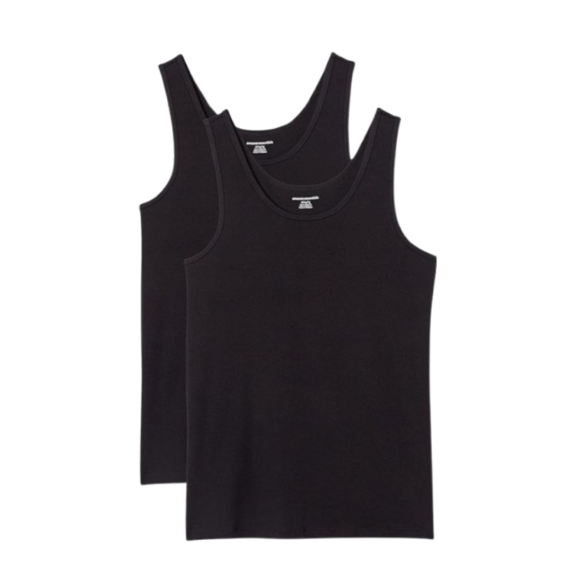 Women's Slim-Fit 2 Pack Tank Top-Black Color