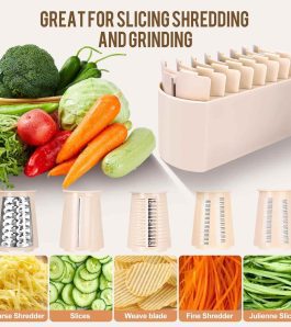 Rotary Cheese Grater with 5 Interchangeable Blades