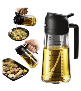 Premium Dual-Function Oil Dispenser Bottle – Spray & Pour for Total Cooking Control